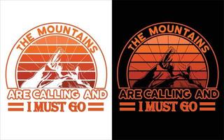 Mountains T-shirt design free vector. vector