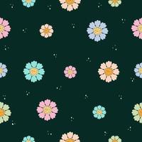 ilustración de vector de fondo transparente de patrón floral vintage dibujado a mano lindo para moda, tela, papel tapiz y diseño de impresión