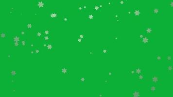 Beautiful snowflakes in green screen video