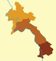 mapa vectorial administrativo y político de laos vector