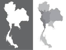 mapa de tailandia, vector aislado mapa político muy detallado con regiones