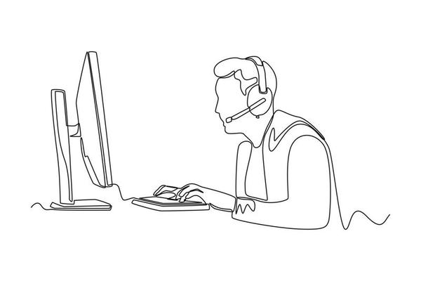 Continuous Line Drawing Computer Vector Art, Icons, and Graphics for ...