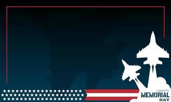 Happy Memorial Day background with copy space area vector