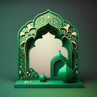 ilustración de la decoración ramadan kareem, 3d render foto