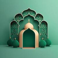 Illustration of ramadan kareem decoration, 3D Render photo