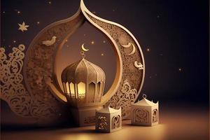 3D render ramadan kareem decoration photo