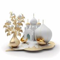 ilustración de la decoración ramadan kareem, 3d render foto