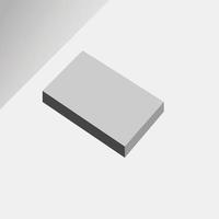 Box mockup isolated on white background. Vector illustration