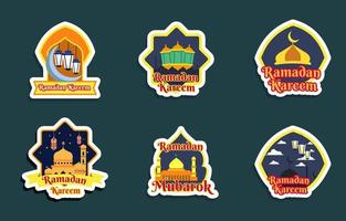 Set of Ramadan Sticker vector