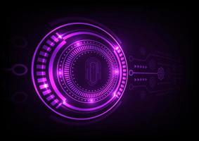 Digital display fingerprint scanner purple background vector