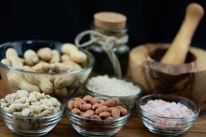 Ingredients for making saltetd peanut butter photo