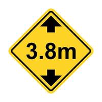 Height restriction limit 3.8 meter warning sign icon vector for graphic design, logo, website, social media, mobile app, UI illustration