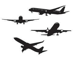 Aircraft silhouettes, Airplane silhouettes vector