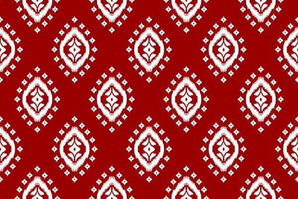 Beautiful ethnic tribal pattern art. Ethnic ikat red seamless pattern. American and Mexican style.