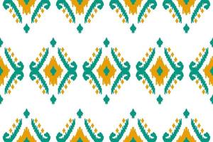 Fabric ikat pattern art. Geometric ethnic seamless pattern traditional. American, Mexican style. vector