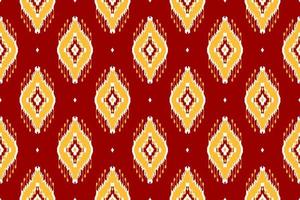 Abstract ethnic tribal pattern art. Ethnic ikat red seamless pattern. American and Mexican style. vector