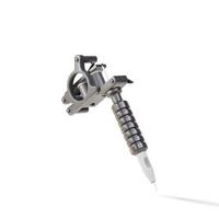 3d Realistic tattoo machine with black elements on white background. Vector illustration.