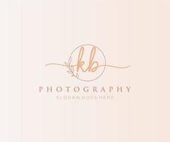 Initial KB feminine logo. Usable for Nature, Salon, Spa, Cosmetic and Beauty Logos. Flat Vector Logo Design Template Element.
