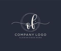 Initial OF feminine logo. Usable for Nature, Salon, Spa, Cosmetic and Beauty Logos. Flat Vector Logo Design Template Element.