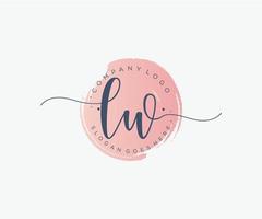Initial LW feminine logo. Usable for Nature, Salon, Spa, Cosmetic and Beauty Logos. Flat Vector Logo Design Template Element.