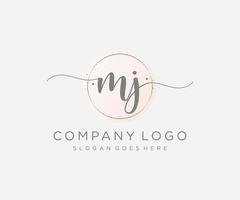 Initial MJ feminine logo. Usable for Nature, Salon, Spa, Cosmetic and Beauty Logos. Flat Vector Logo Design Template Element.