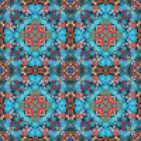 Mediterranean mosaic seamless pattern design, Repeat textile design, Surface design. vector