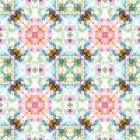 Mediterranean mosaic seamless pattern design, Repeat textile design, Surface design. vector