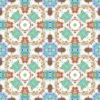 Mediterranean mosaic seamless pattern design, Repeat textile design, Surface design. vector