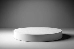 white abstract stone blank simple for product display podium platforms cosmetic placement studio platform 3d background. photo