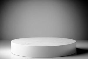 white abstract stone blank simple for product display podium platforms cosmetic placement studio platform 3d background. photo