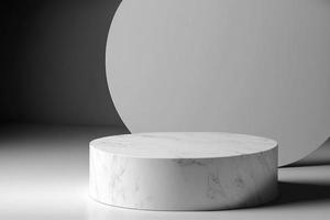white abstract stone blank simple for product display podium platforms cosmetic placement studio platform 3d background. photo