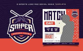 Set of E-sports Gaming Flyer Template for social media Banner  and Gaming Tournament Logo vector