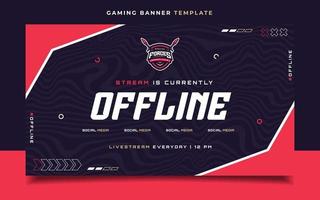 Offline Stream Gaming Banner  Template with Logo for Social Media Flyer vector