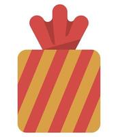 striped gift box present vector