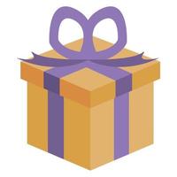 golden gift box present vector