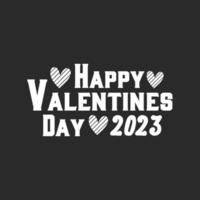 feliz día de san valentín 2023 letras vector