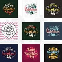 conjunto de diseño de tipografía de súper calidad del día de san valentín. vector