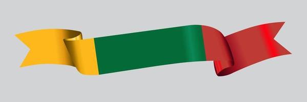 3D Flag of Lithuania on ribbon. vector