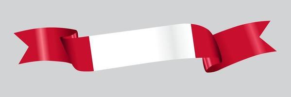 3D Flag of Peru on ribbon. vector