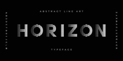 Abstract line art alphabet fonts set vector