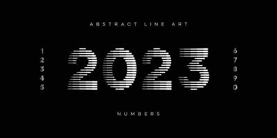 Abstract line art numbers set vector