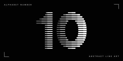 Number ten abstract line art vector