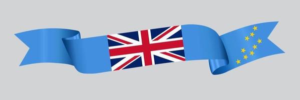 3d bandera de tuvalu en cinta. vector