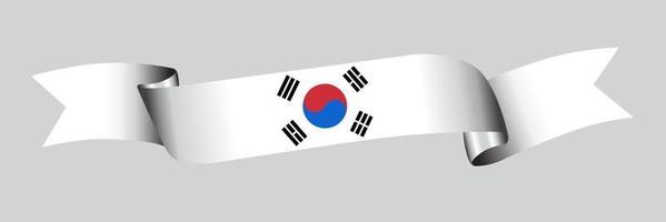 3d bandera de corea del sur en cinta.