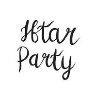 Iftar Party invitation isolated handwritten lettering. Ramadan  calligraphy for iftar party. vector