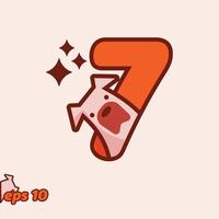 Peeking Dog Numeric 7 vector