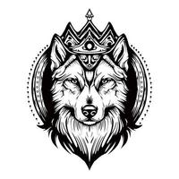 Husky Silhouette Outline Drawing vector