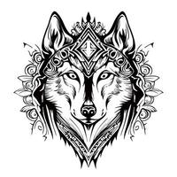Husky Silhouette Outline Drawing vector