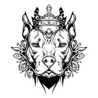 Angry Pitbull Silhouette Drawing vector