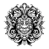 Clown Silhouette Outline Drawing vector